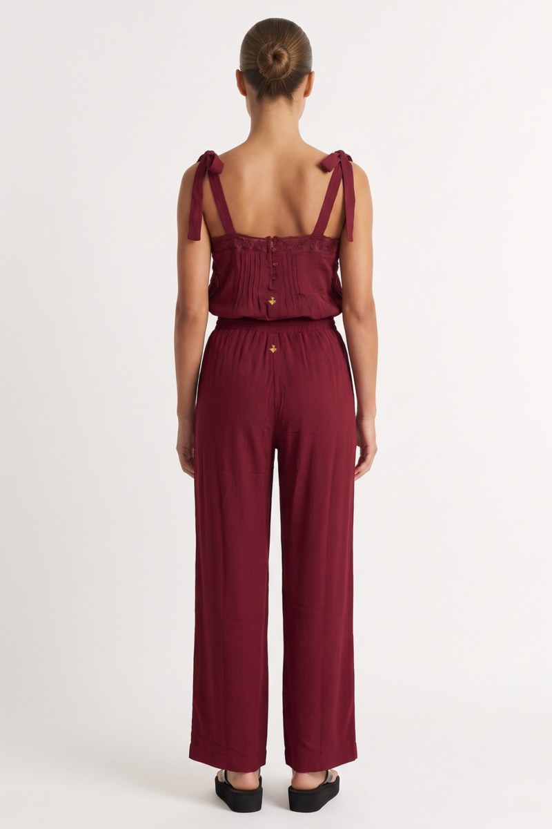 SEMI-SHEER HIGH-WAISTED WIDE LEG PANTS-26811033-638