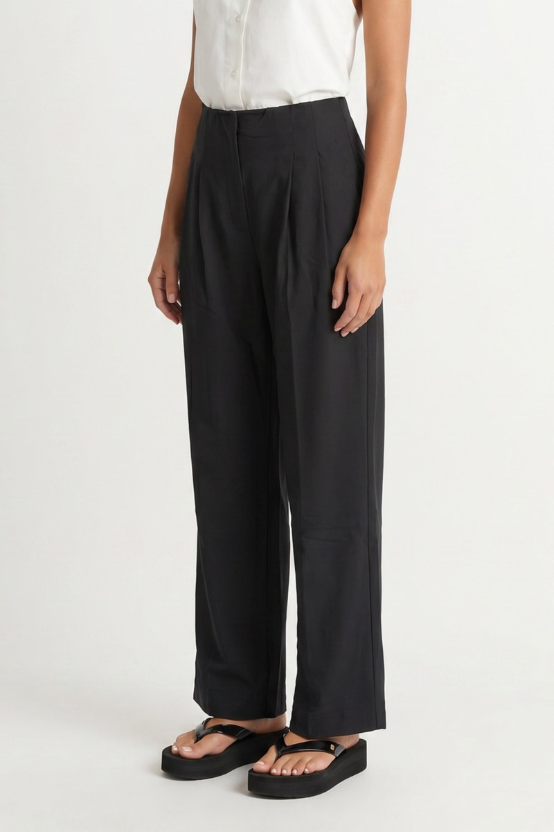 HIGH WAISTED PLEATED PANTS-26811034-110
