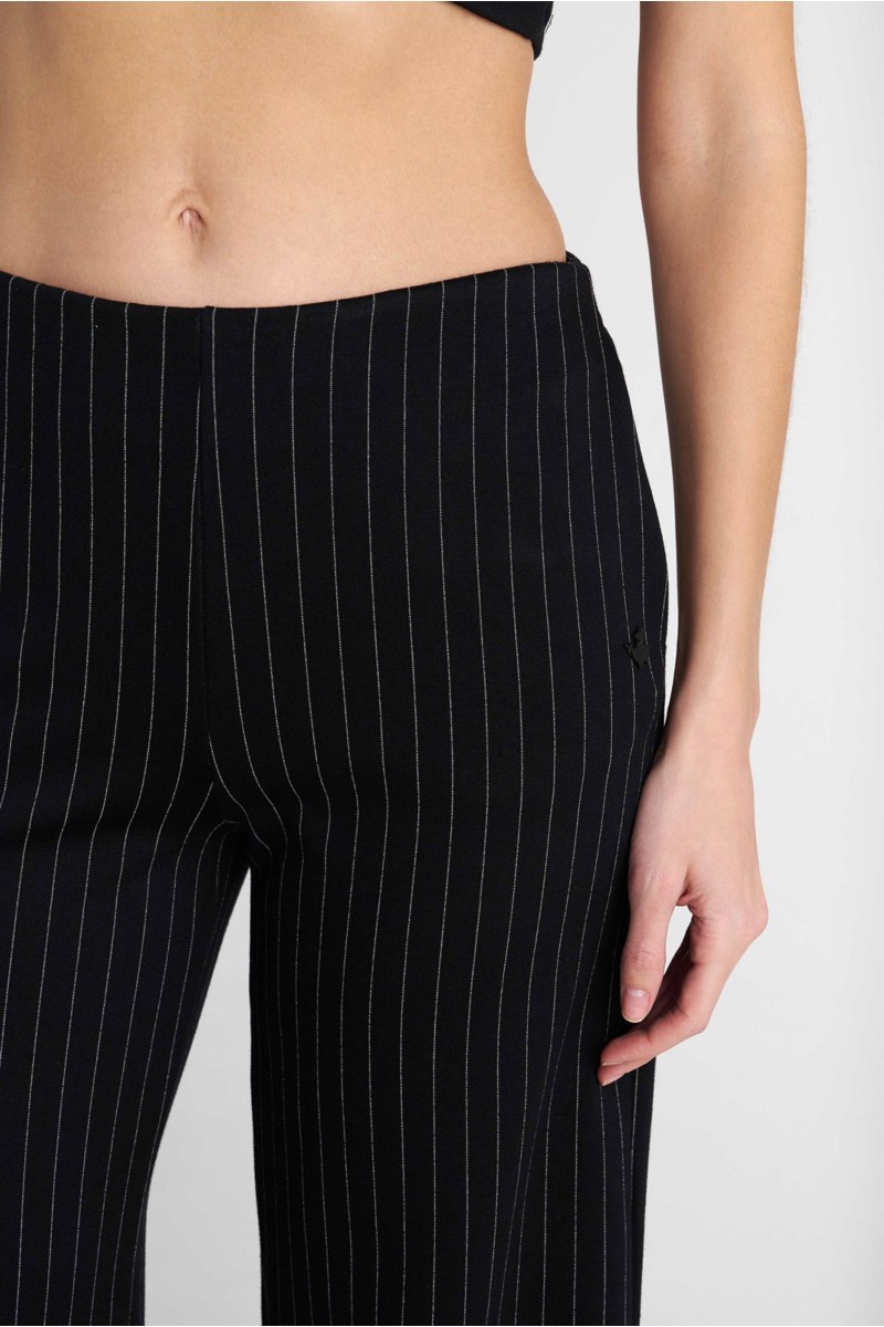 FLARED LOW WAISTED STRIPED PANTS-26811039-110