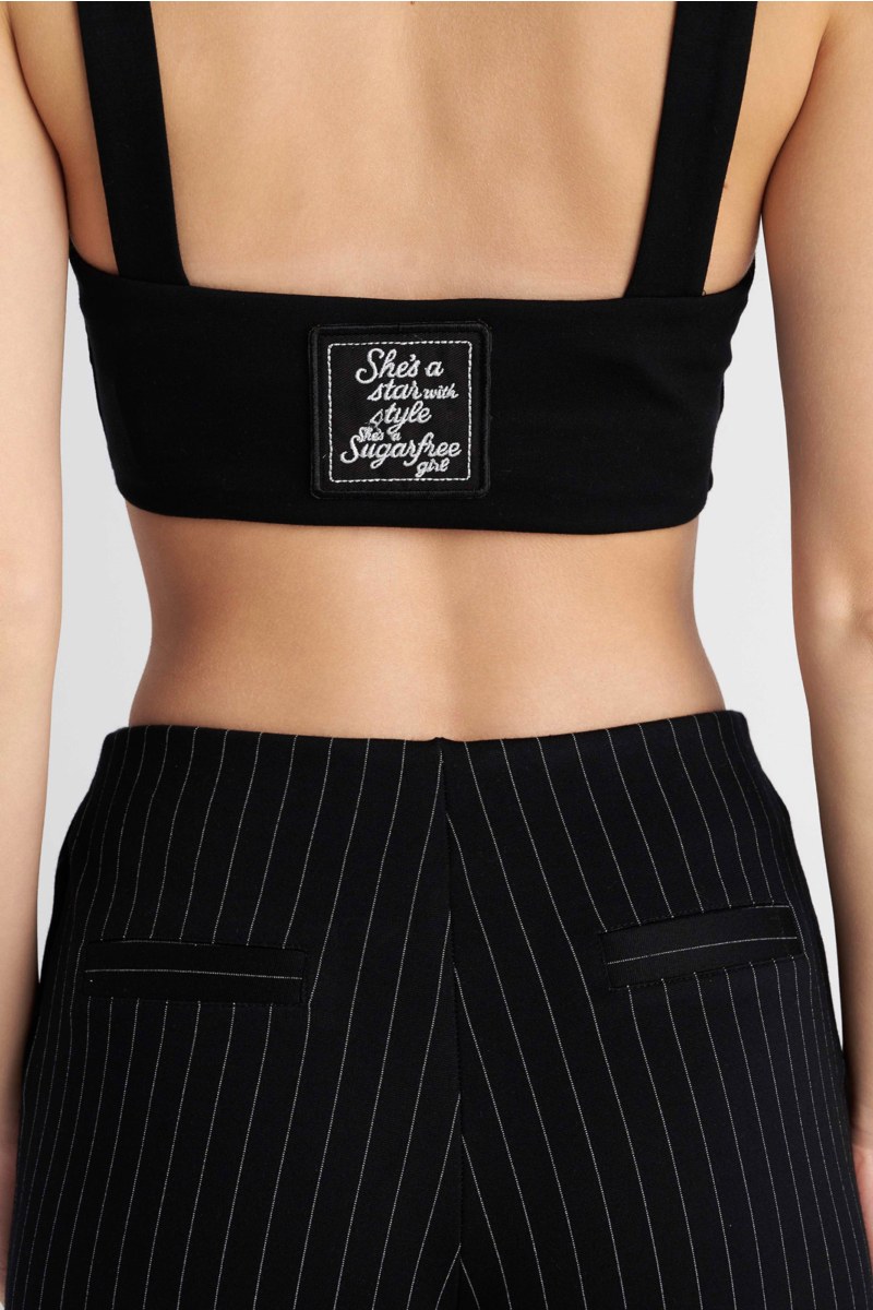 FLARED LOW WAISTED STRIPED PANTS-26811039-110