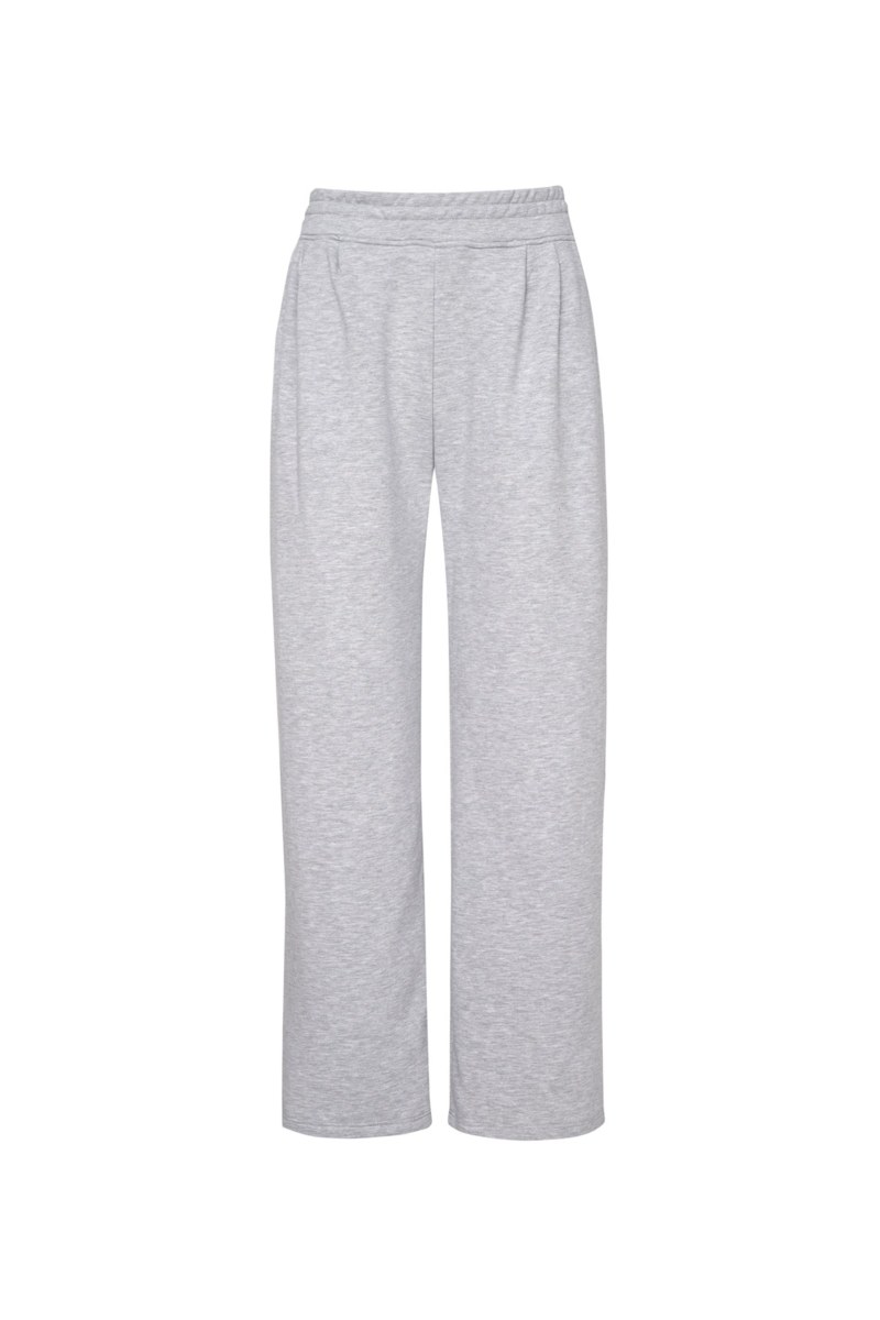 HIGH WAISTED PLEATED FLARED COTTON PANTS-26811060-205