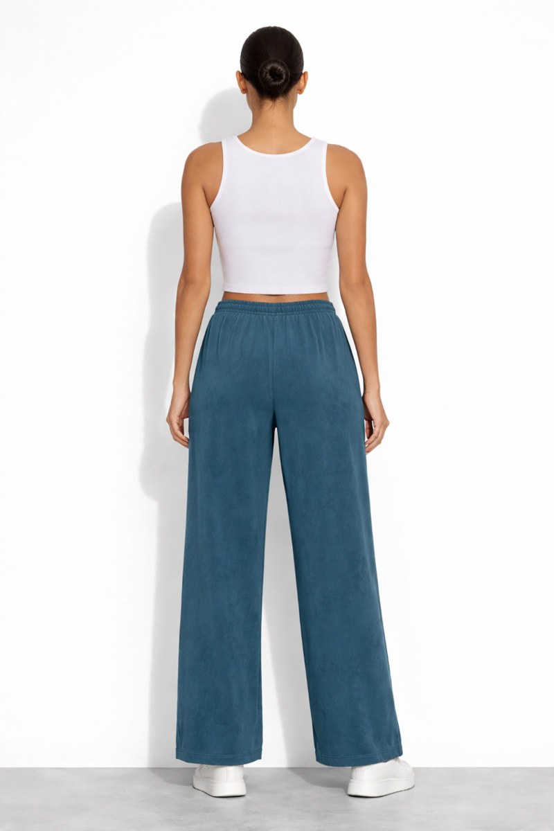 HIGH-WAISTED WIDE LEG TERRY PANTS-26811066-414