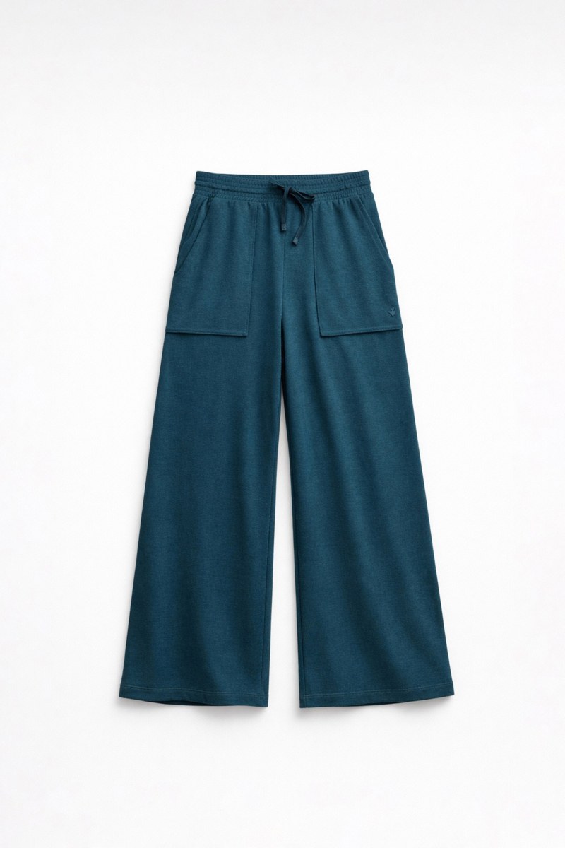 HIGH-WAISTED WIDE LEG TERRY PANTS-26811066-414