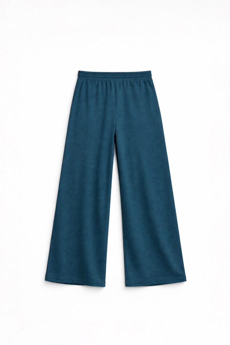 HIGH-WAISTED WIDE LEG TERRY PANTS-26811066-414