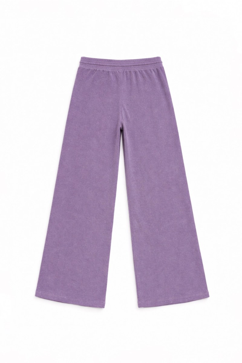 HIGH-WAISTED WIDE LEG TERRY PANTS-26811066-805