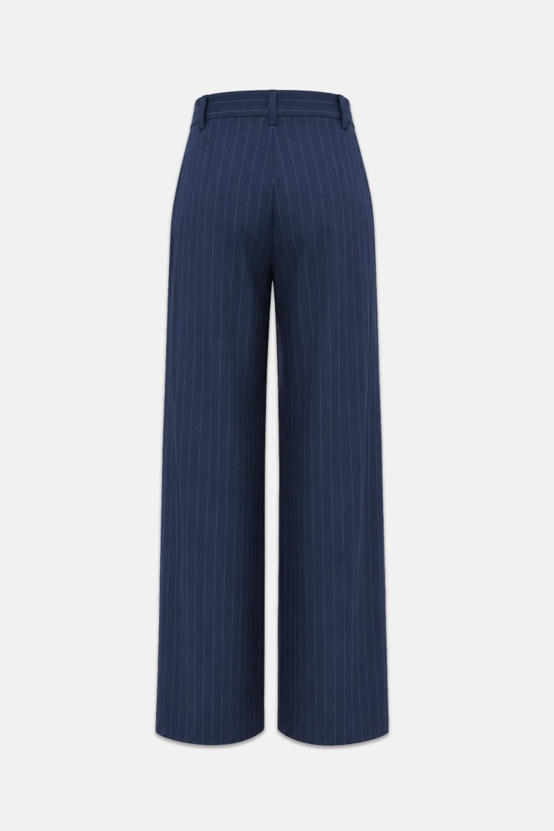 PINSTRIPED HIGH-WAISTED WIDE LEG PANTS-26811108-442