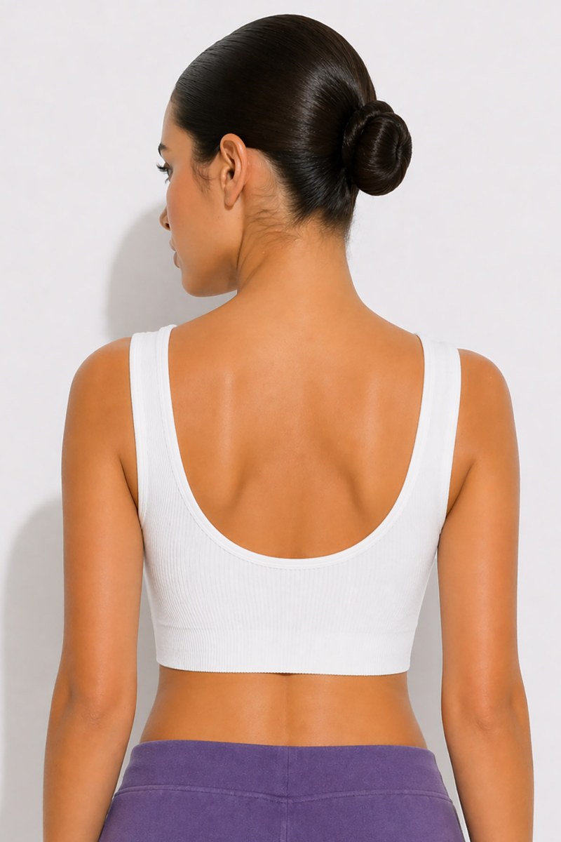 MONOCHROME SEAMLESS RIBBED CROPPED TOP-26812010-100