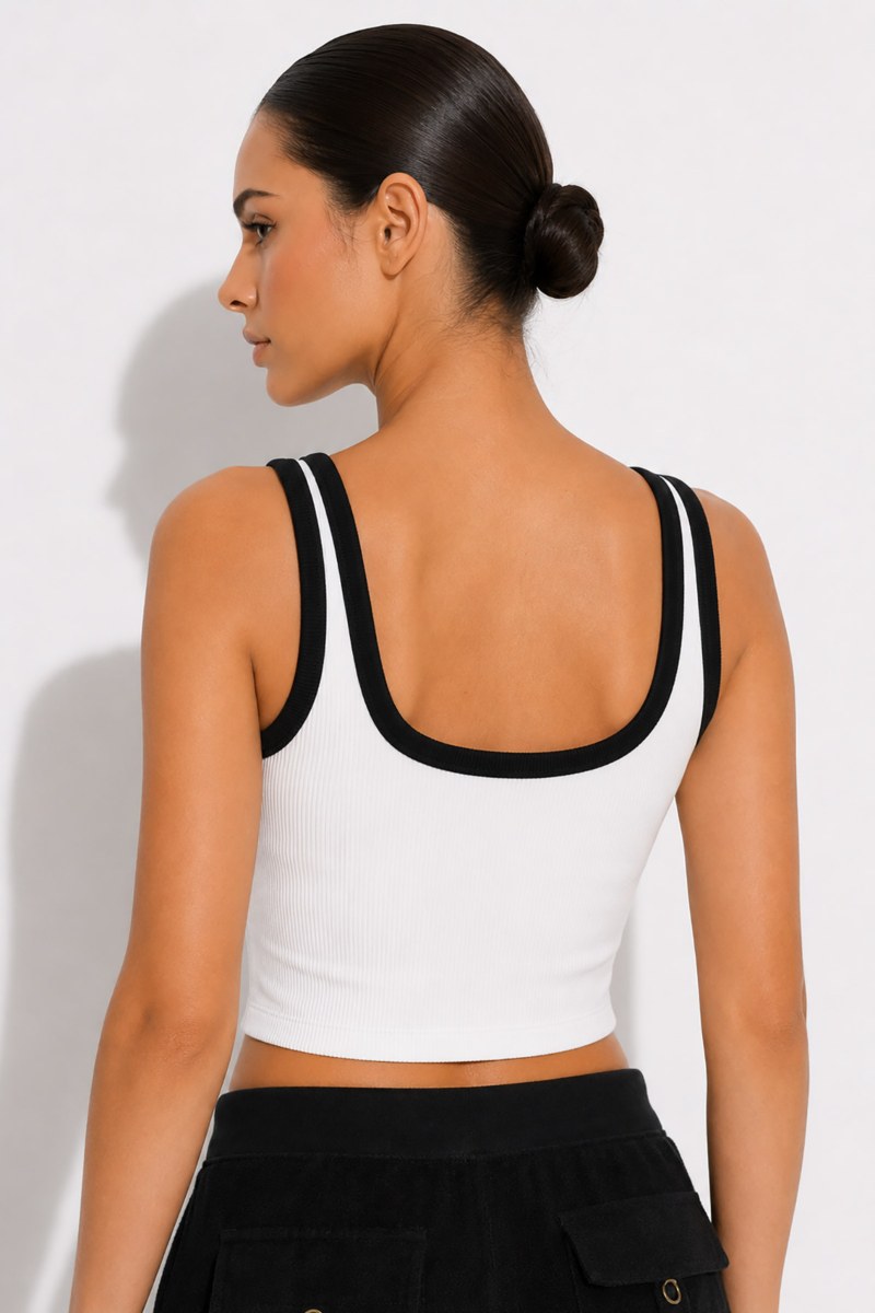 TWO-TONE RIBBED COTTON TOP-26812013-102