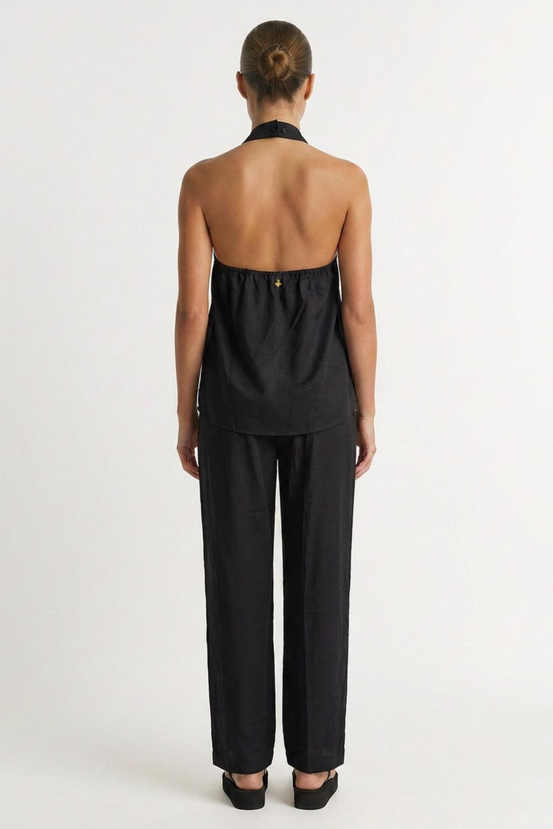 HALTER NECK SLEEVELESS SHIRT WITH OPEN BACK-26812034-110