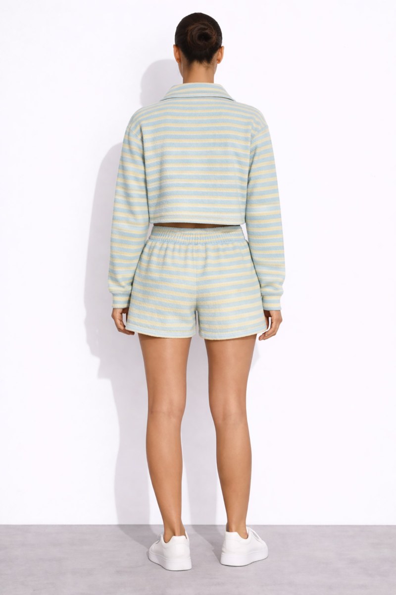 STRIPED POLO STYLE CROPPED TERRY TOP-26812072-987