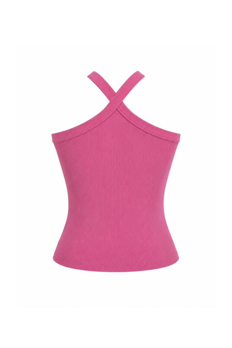 RIBBED HALTERNECK TOP-26812099-727