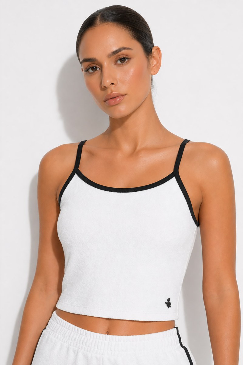 TERRY CROP TOP WITH THIN ADJUSTABLE STRAPS-26812103-102