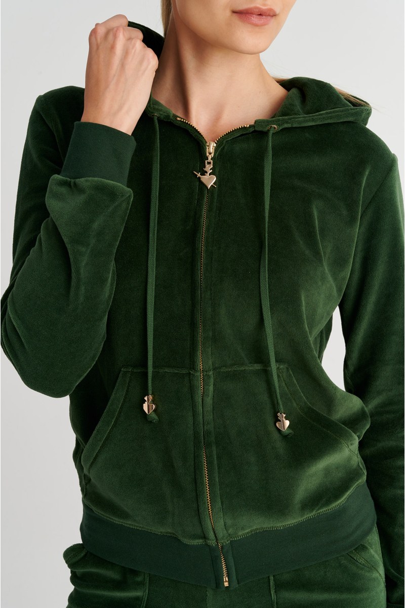 FASHION BASIC VELOUR HOODED JACKET-26813000-515