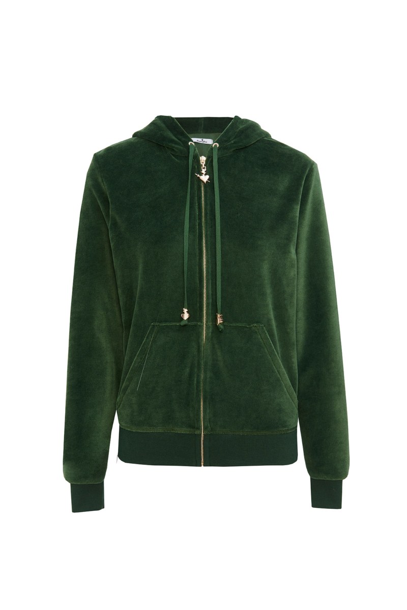 FASHION BASIC VELOUR HOODED JACKET-26813000-515