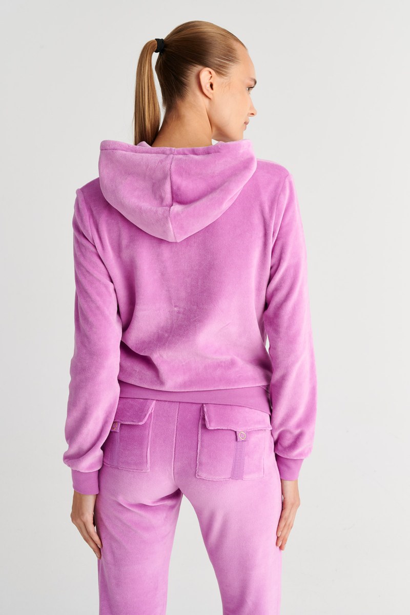 FASHION BASIC VELOUR HOODED JACKET-26813000-700