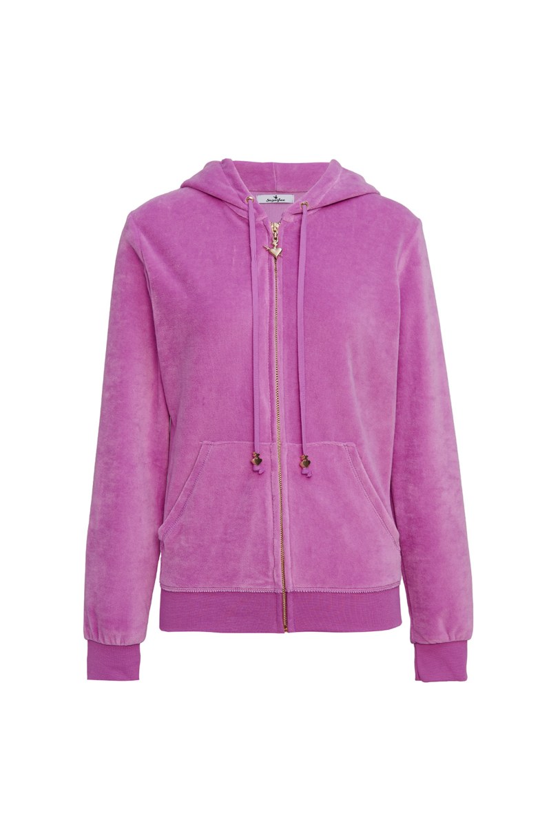 FASHION BASIC VELOUR HOODED JACKET-26813000-700