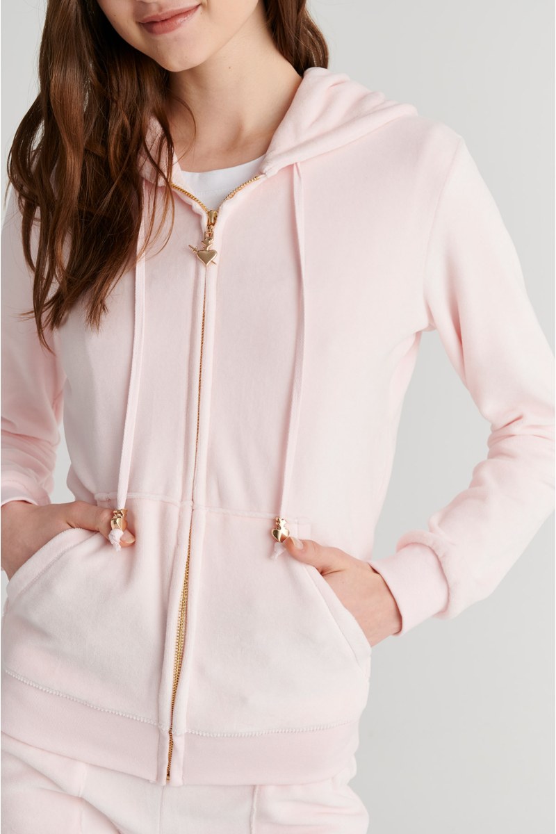 FASHION BASIC VELOUR HOODED JACKET-26813000-710
