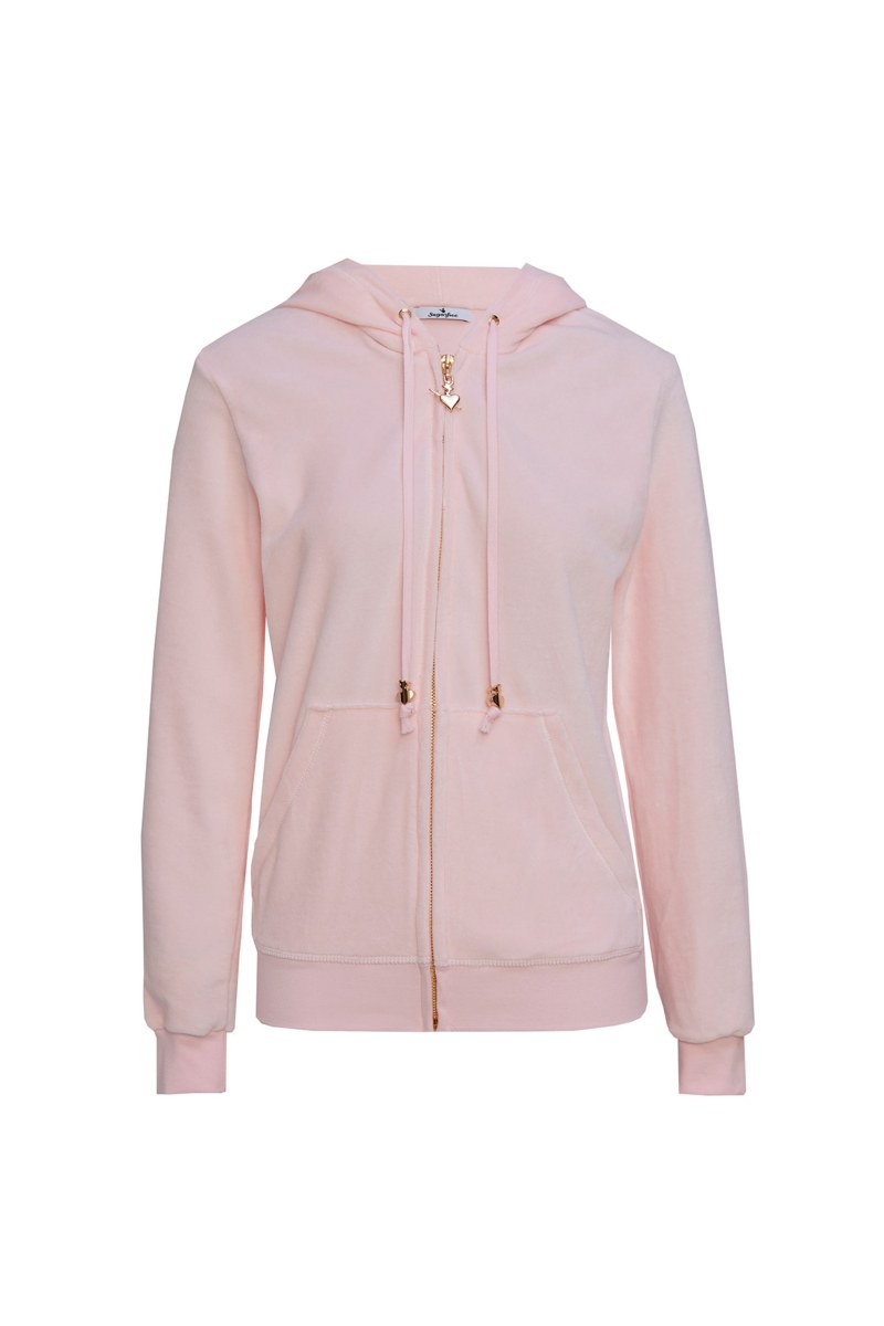 FASHION BASIC VELOUR HOODED JACKET-26813000-710