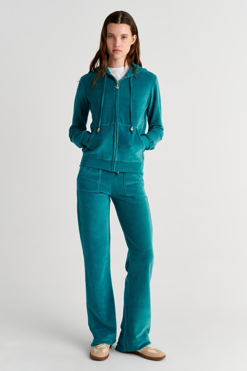 FASHION BASIC VELOUR HOODED JACKET-26813000-863