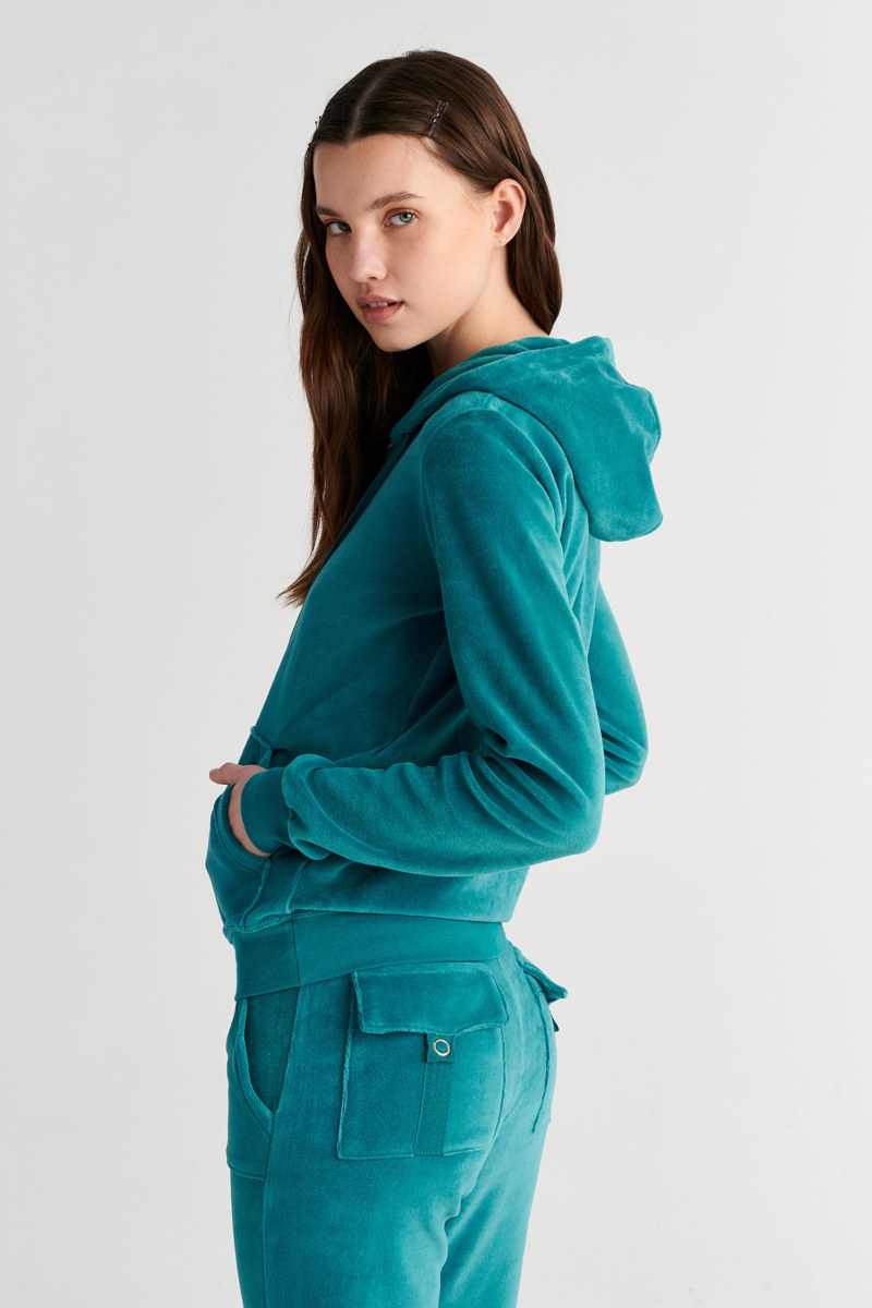FASHION BASIC VELOUR HOODED JACKET-26813000-863