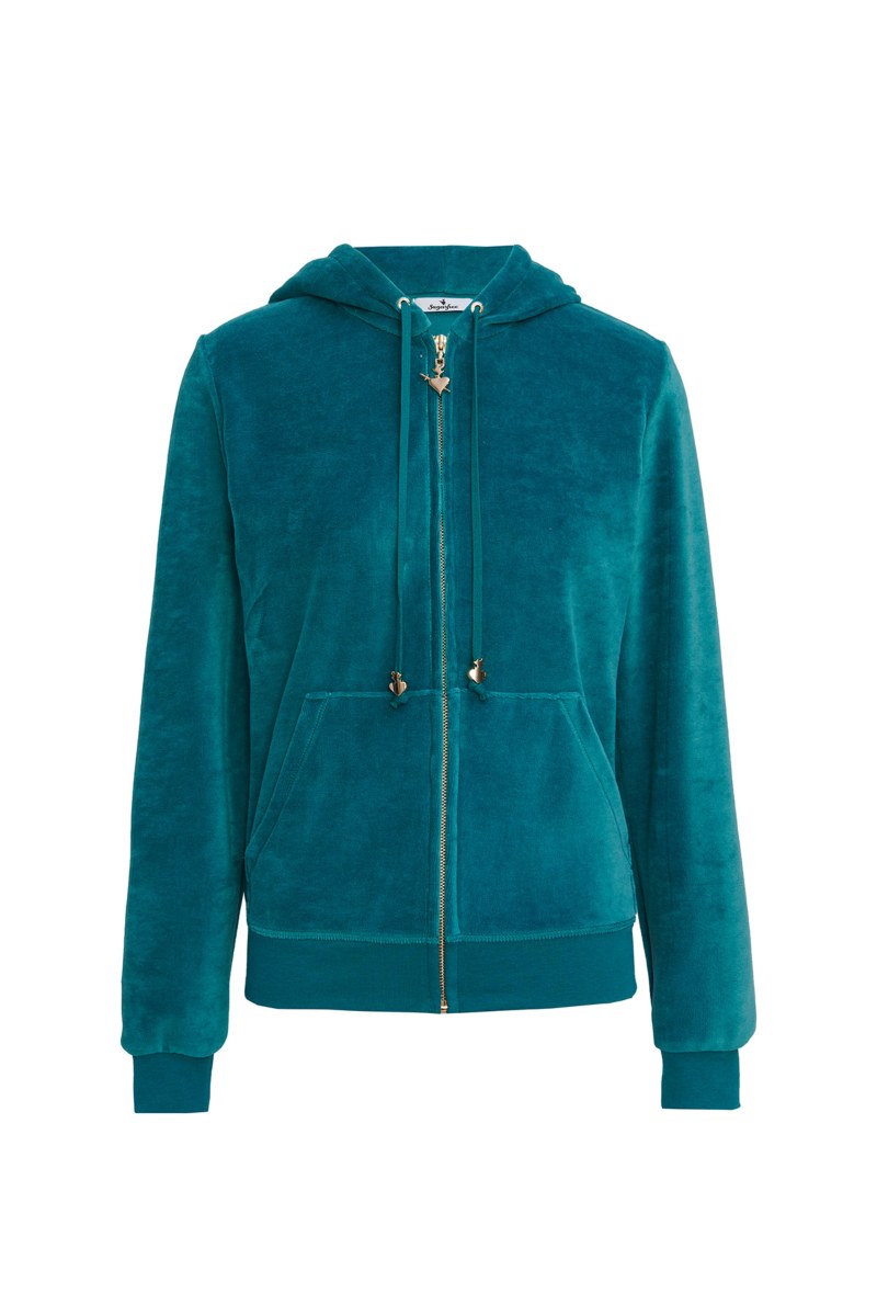 FASHION BASIC VELOUR HOODED JACKET-26813000-863