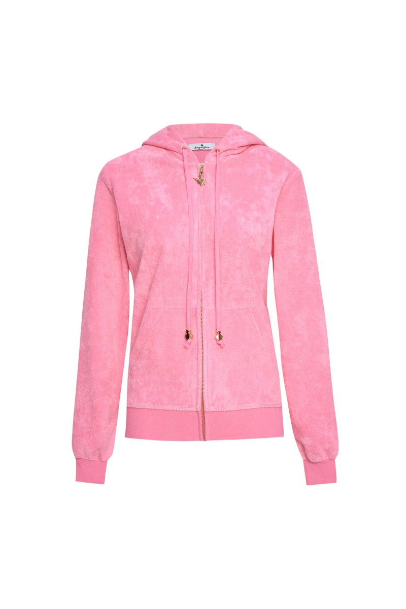 FASHION BASIC TERRY HOODED JACKET-26813001-727