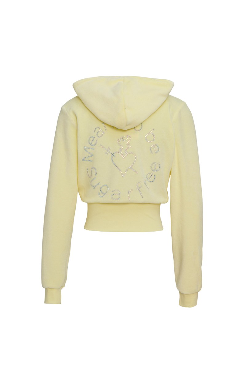 STRASS EMBELLISHED CROPPED VELOUR JACKET-26813010-506