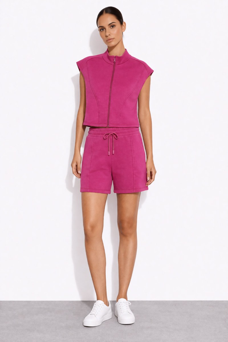 SOFT LIGHT TOUCH SLEEVELESS JACKET WITH COLLAR-26813018-720