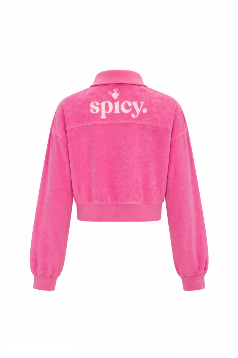 MONOCHROME TERRY CROPPED JACKET WITH COLLAR-26813069-727