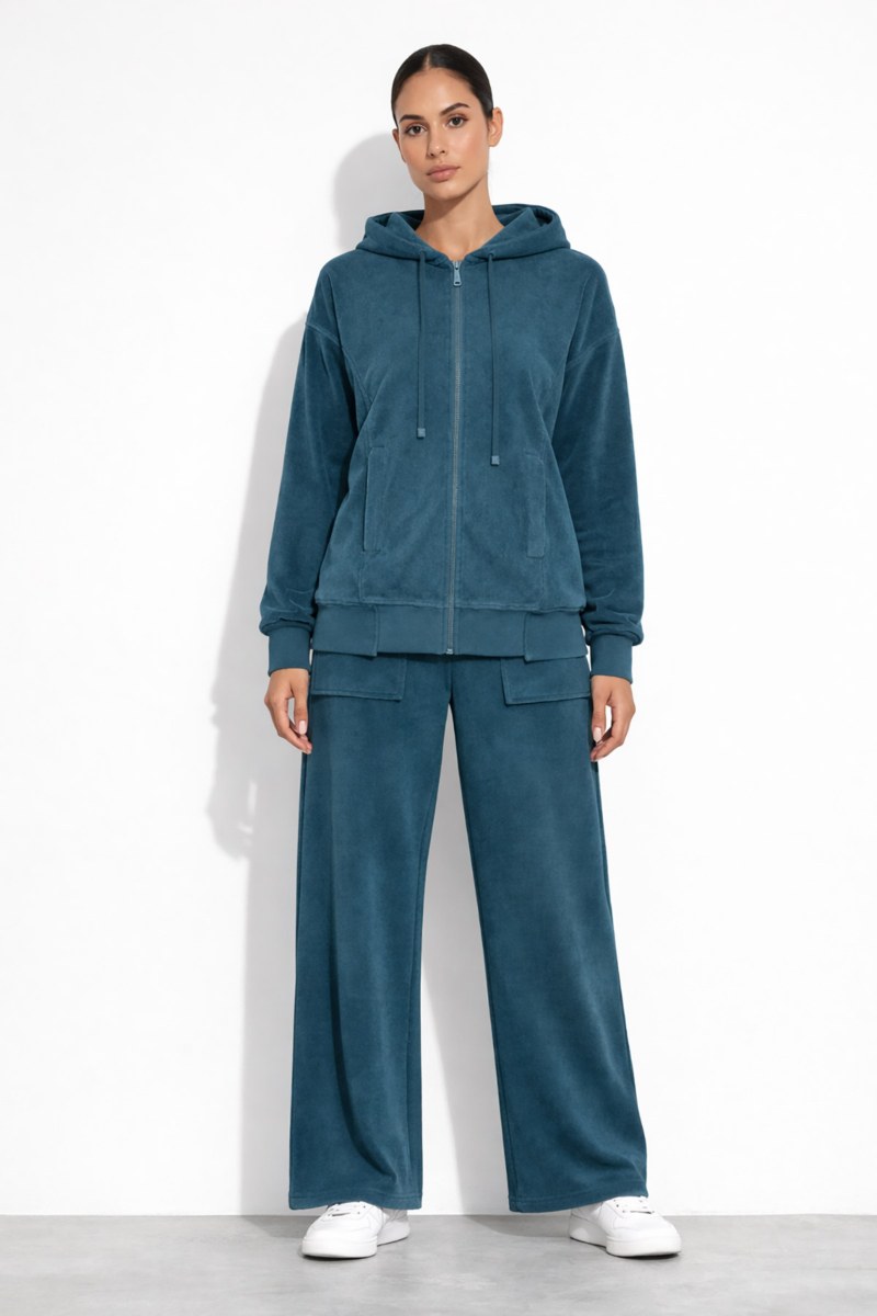 EMBOSSED PRINT OVERSIZED TERRY HOODED JACKET-26813070-414