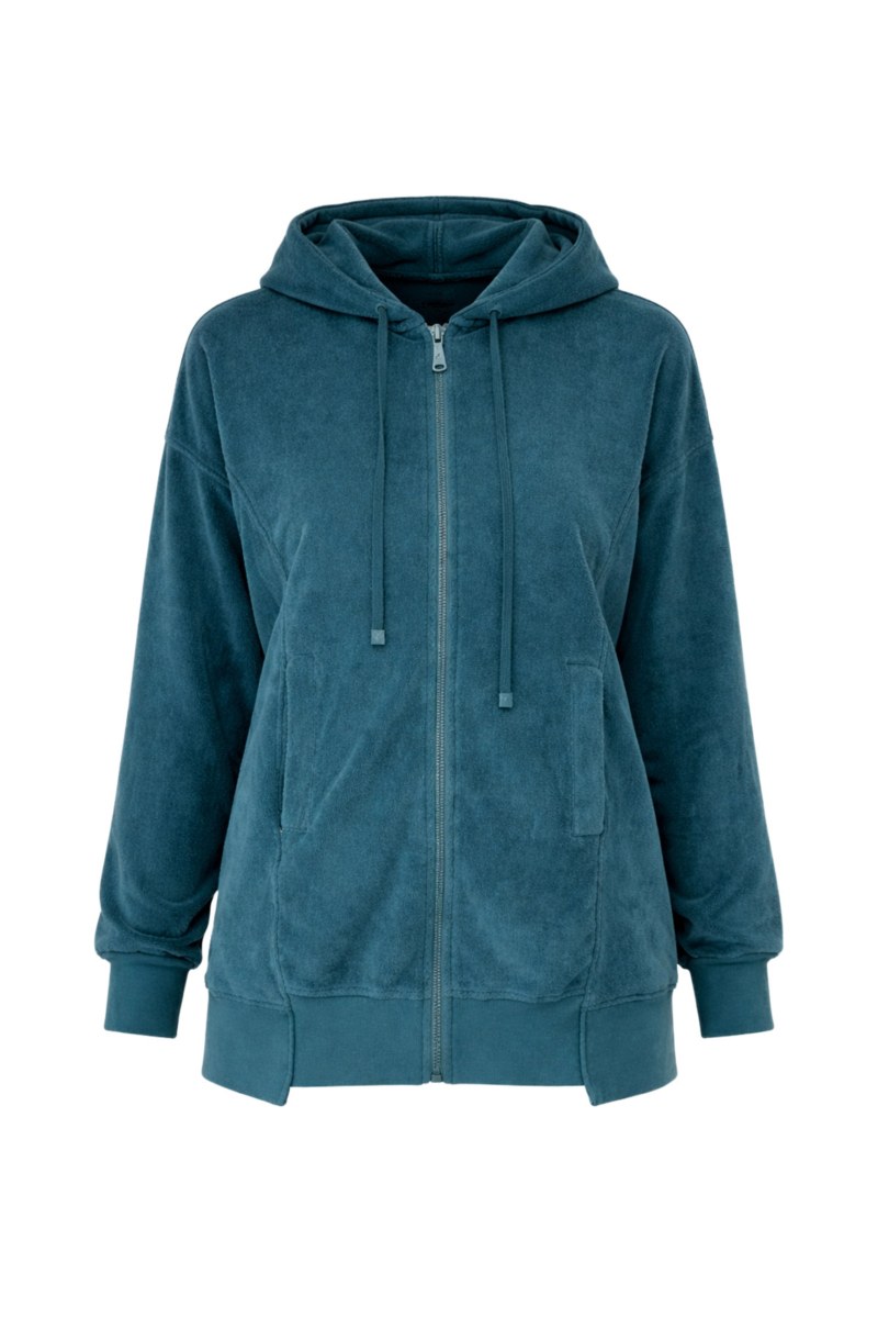 EMBOSSED PRINT OVERSIZED TERRY HOODED JACKET-26813070-414