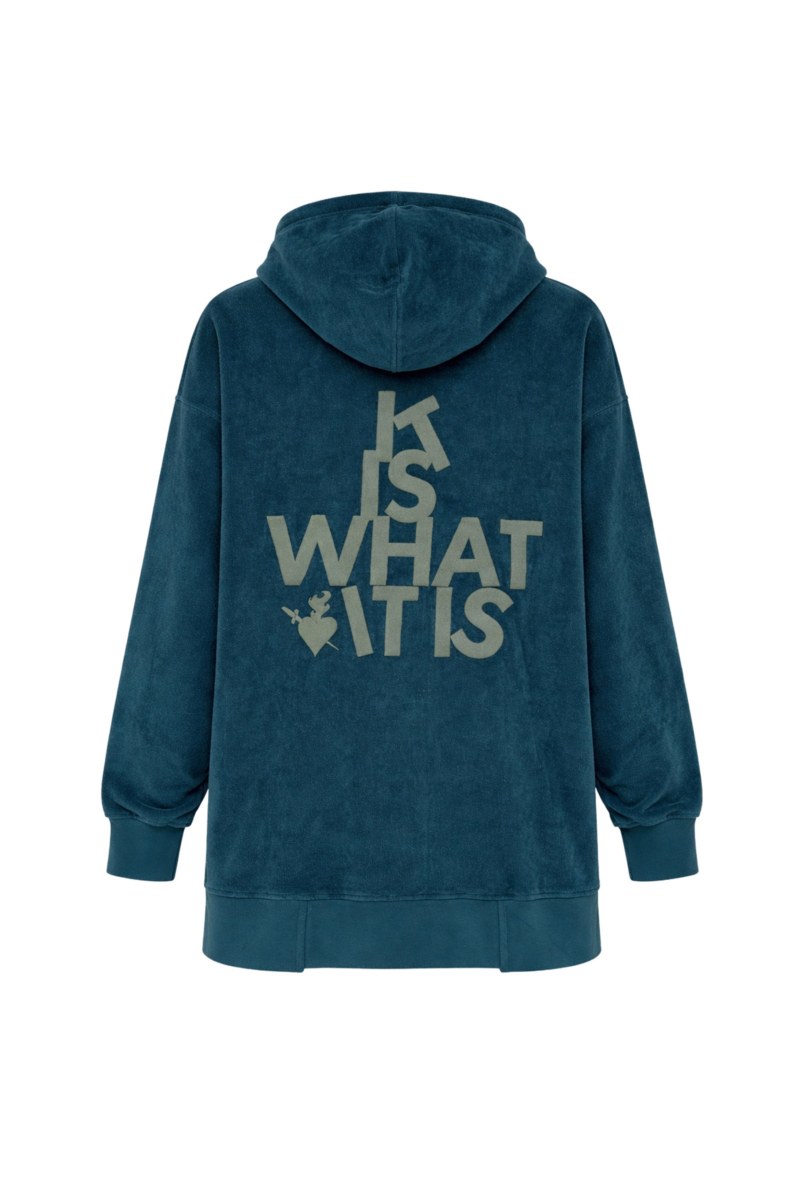 EMBOSSED PRINT OVERSIZED TERRY HOODED JACKET-26813070-414