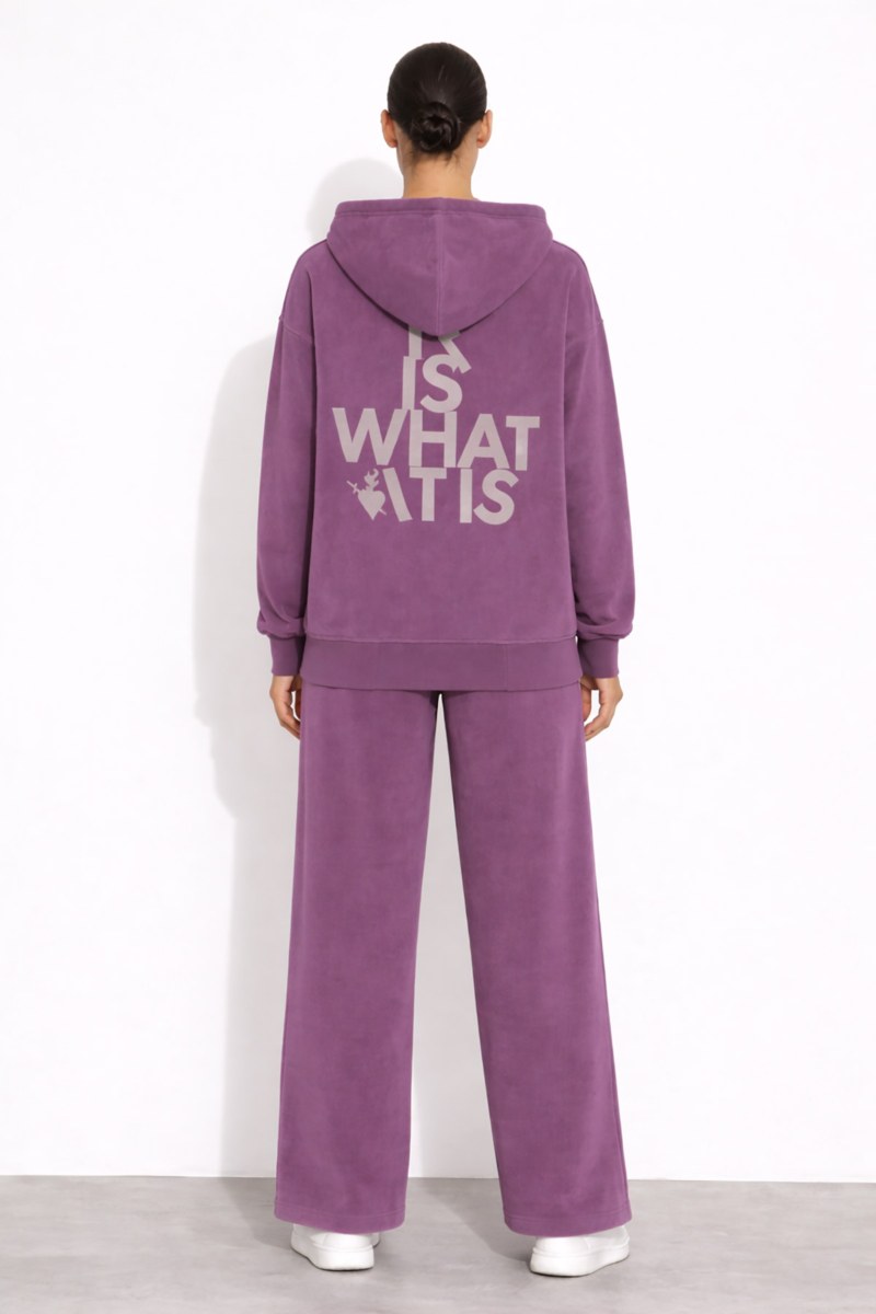 EMBOSSED PRINT OVERSIZED TERRY HOODED JACKET-26813070-805