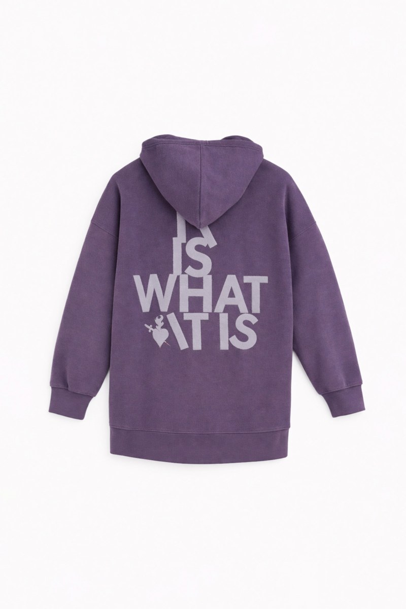 EMBOSSED PRINT OVERSIZED TERRY HOODED JACKET-26813070-805