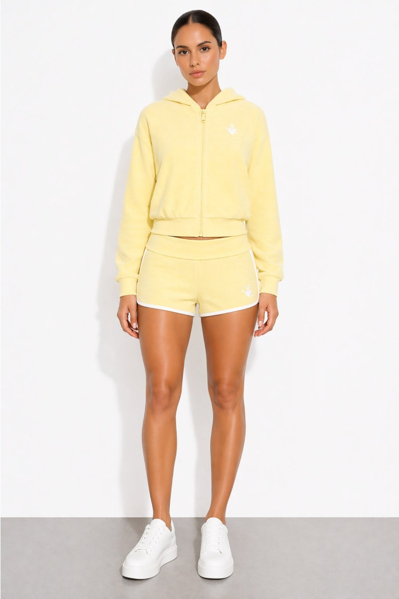 CROPPED HOODED TERRY JACKET-26813071-605