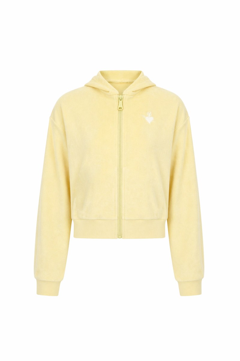 CROPPED HOODED TERRY JACKET-26813071-605