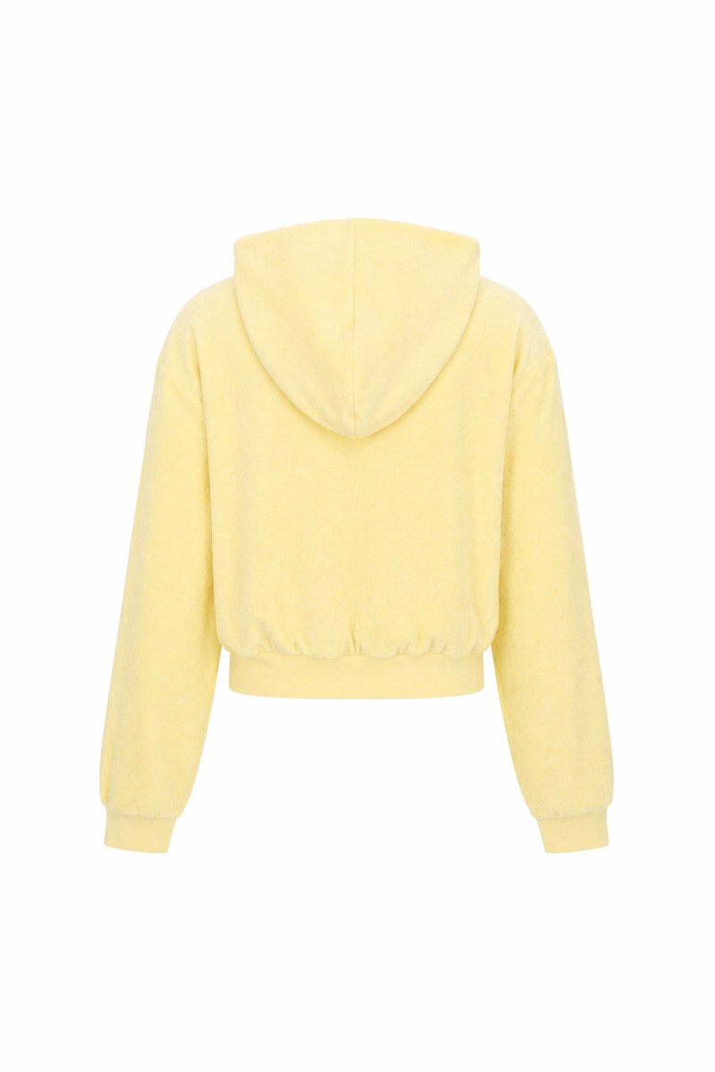 CROPPED HOODED TERRY JACKET-26813071-605