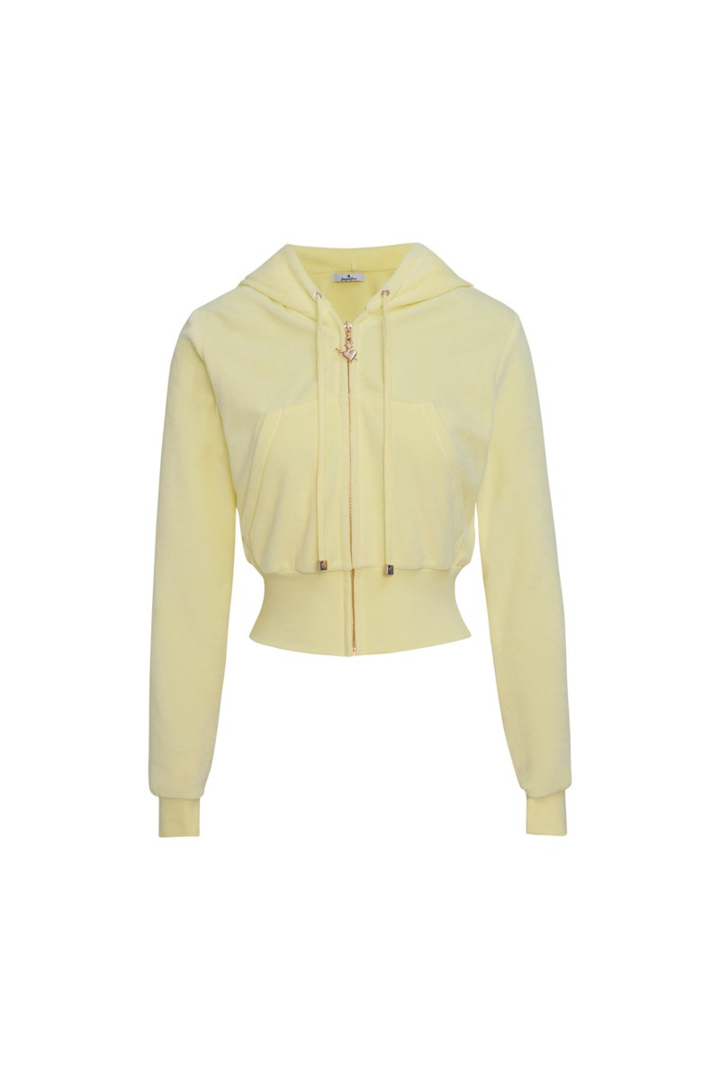 CROPPED HOODED VELOUR JACKET-26813073-506