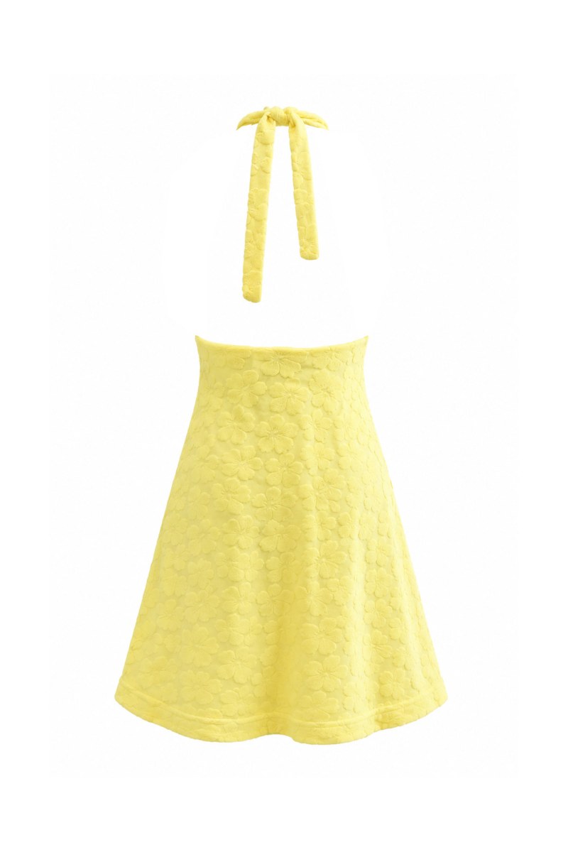 TEXTURED MINI DRESS WITH HALTER NECK-26814030-602