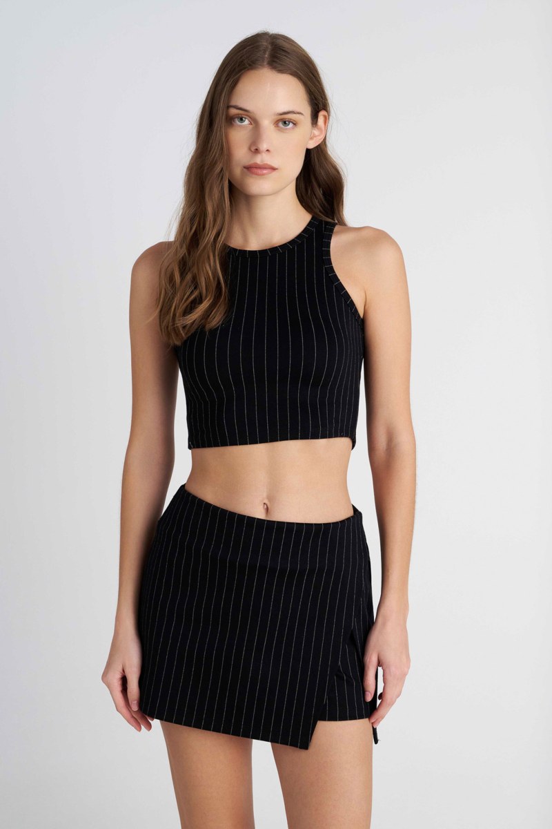 STRIPED HIGH WAISTED SKORT-26814038-110