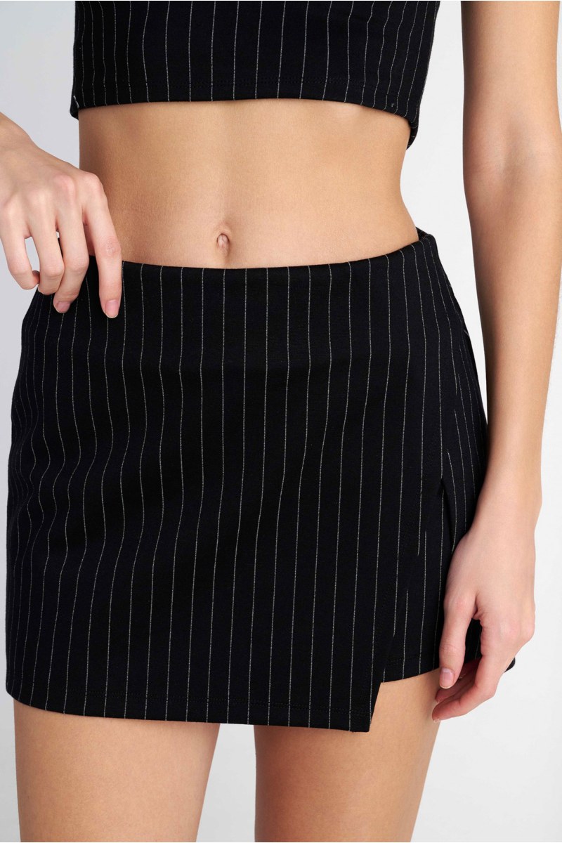 STRIPED HIGH WAISTED SKORT-26814038-110