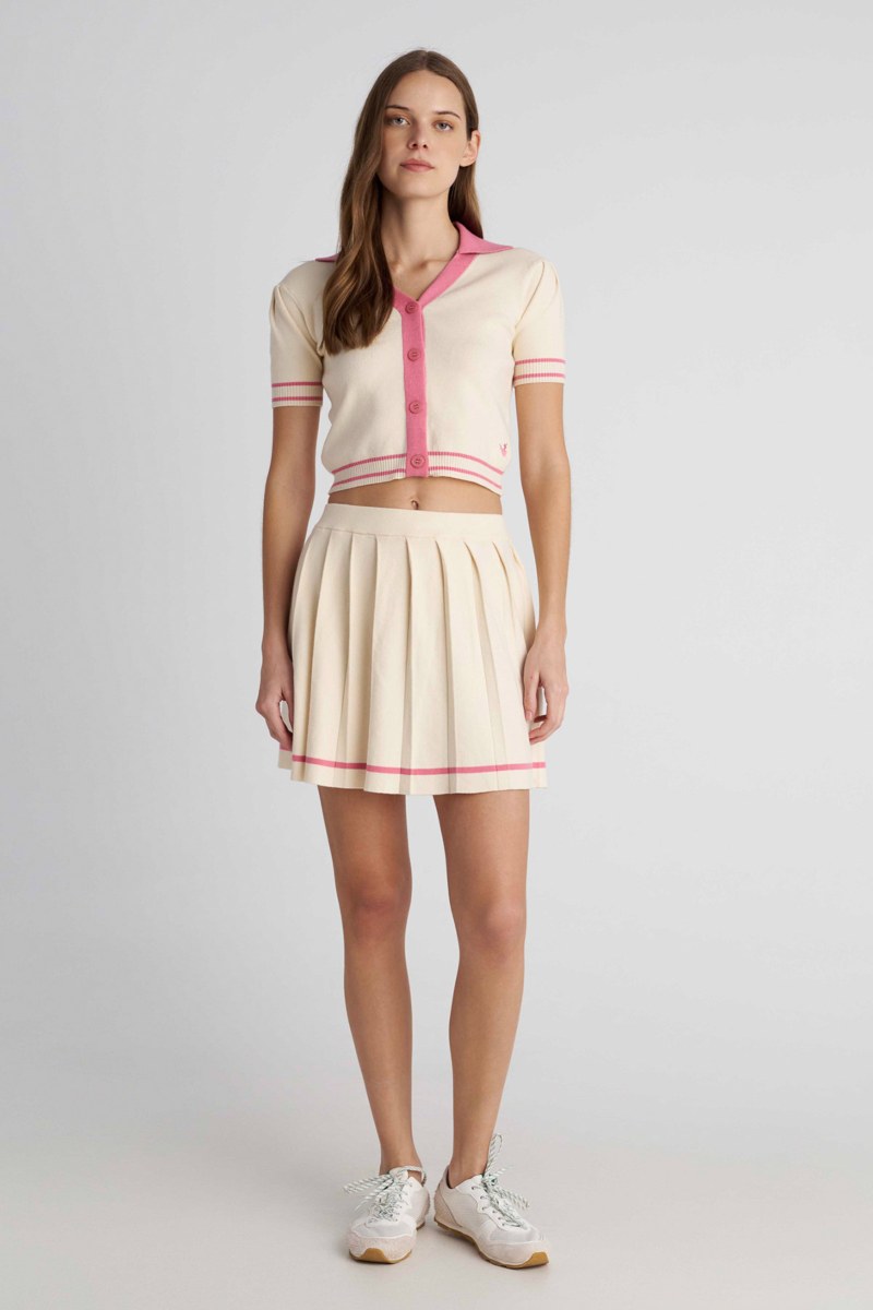 PLEATED KNITTED MINI SKIRT-26814058-102