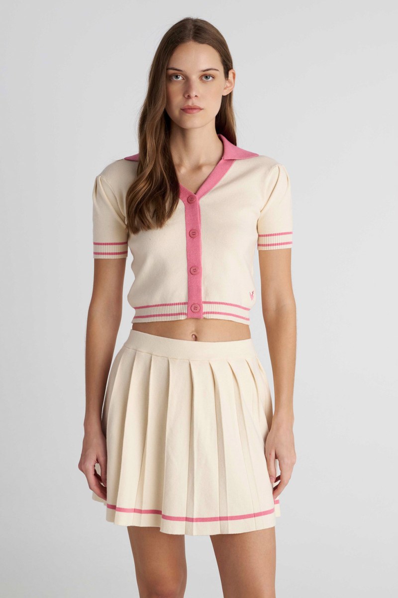 PLEATED KNITTED MINI SKIRT-26814058-102