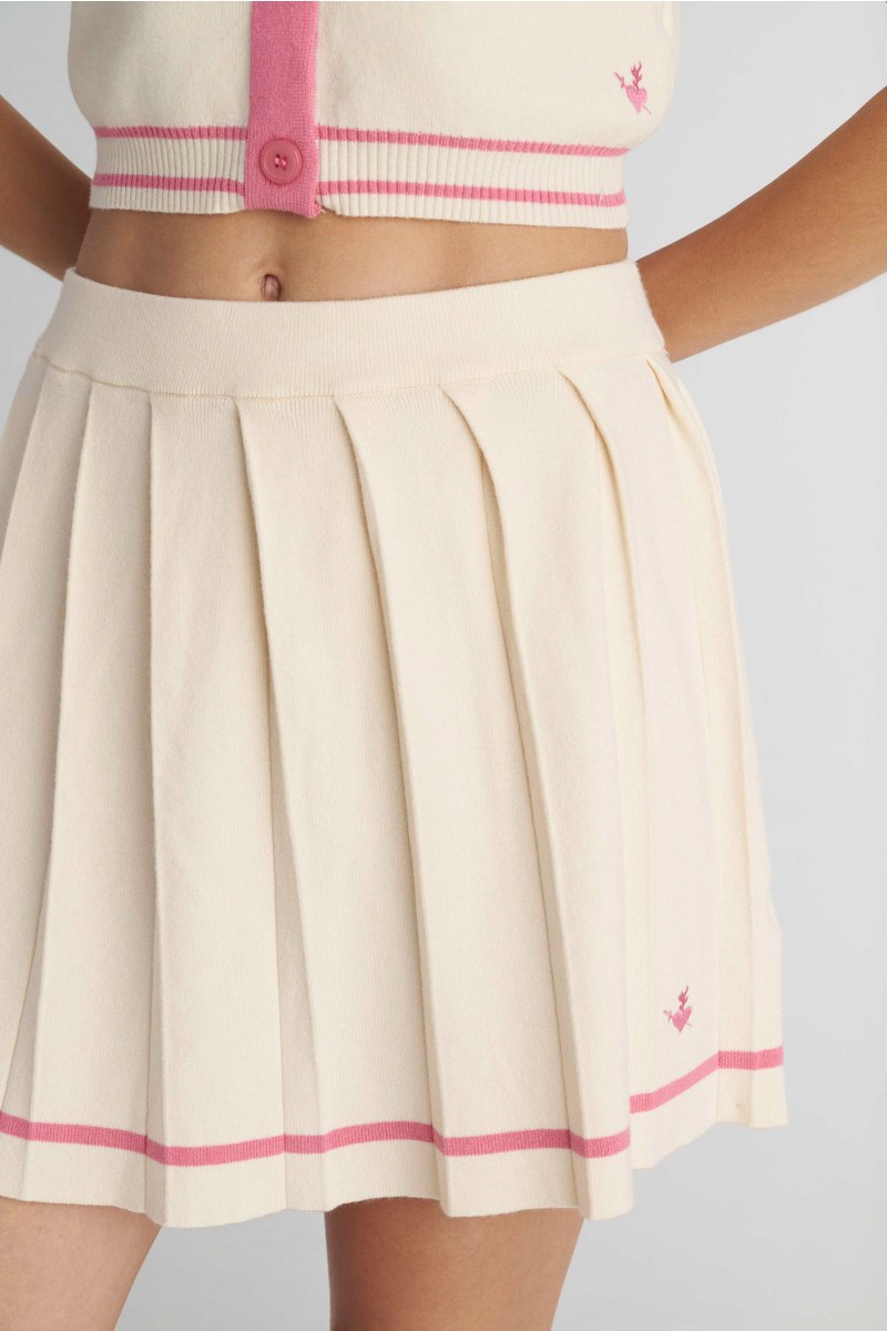 PLEATED KNITTED MINI SKIRT-26814058-102