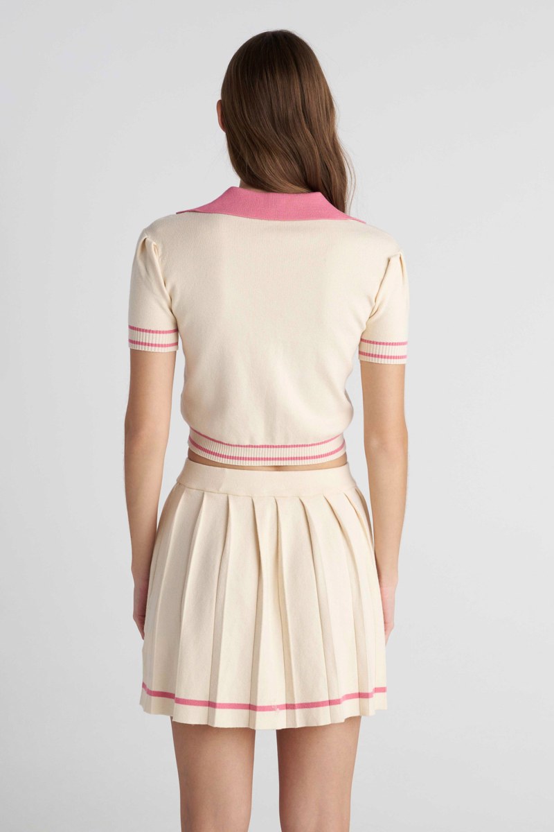 PLEATED KNITTED MINI SKIRT-26814058-102