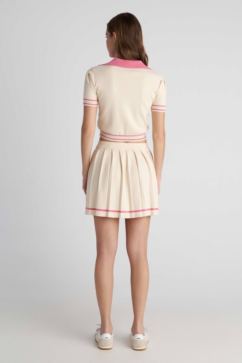 PLEATED KNITTED MINI SKIRT-26814058-102