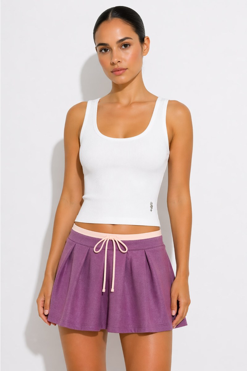 MONOCHROME COTTON MINI SKIRT-26814076-815