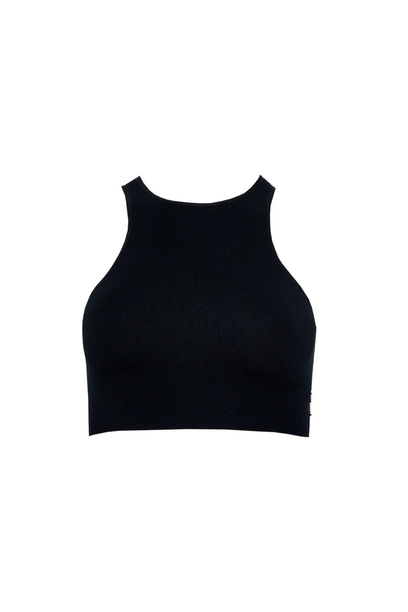 SEAMLESS HALTERNECK RIBBED CROPPED TOP-26818010-110