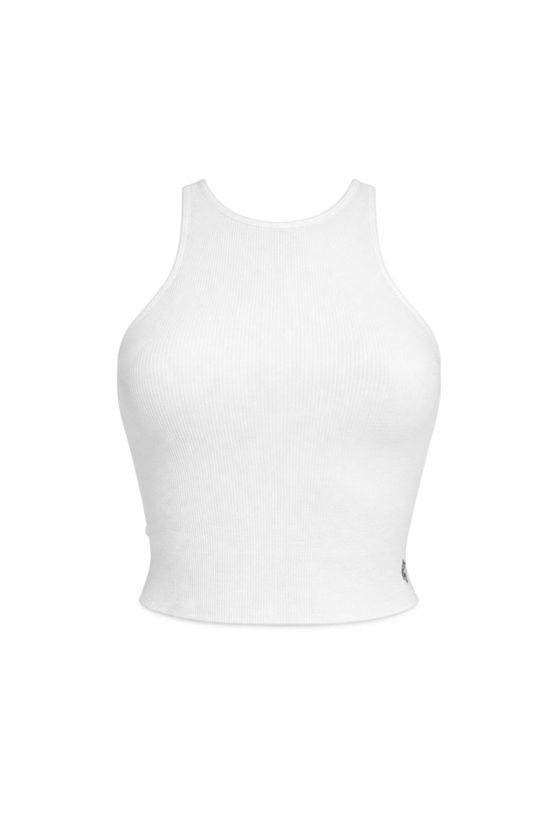 SEAMLESS HALTERNECK RIBBED CROPPED TOP-26818012-100