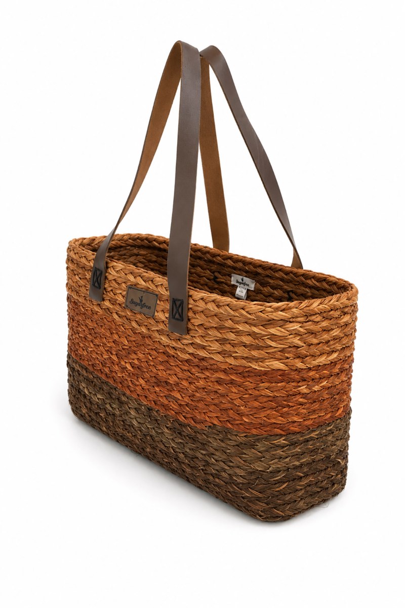 STRAW BASKET SHAPE BEACH BAG-26819096-320